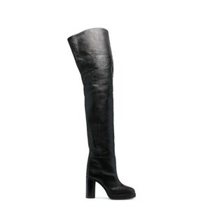 Isabel Marant Lurna Over The Knee Boots Black Leather Size 37/7 Party City Chic
